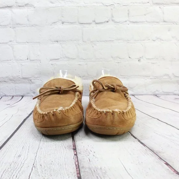 LL BEAN Brown Suede Wicked Good Original Moccasin Slippers Size 10 M - Picture 4 of 9